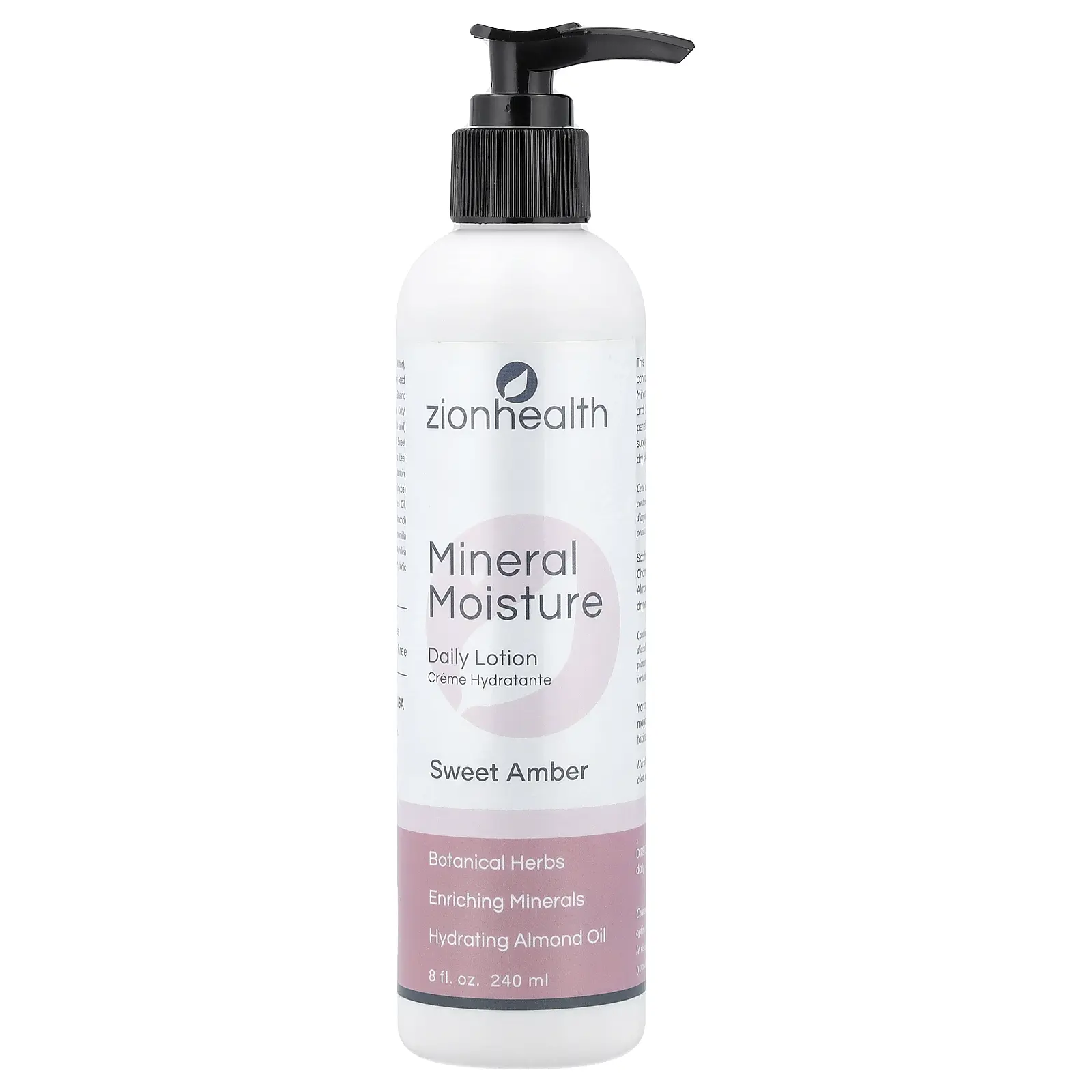 Zion Health Mineral Moisture Daily Lotion, Sweet Amber , 8 fl oz (240 ml)