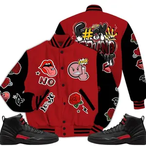 Bloodline 12s Outfit Varsity Jacket, Around Find Out Sneaker Color Match Shirts