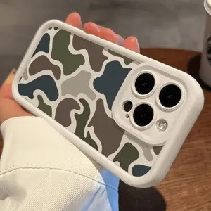for iPhone 13 Soft Phone Case for iPhone 17 16 Pro Max 15 Plus 14 13 12 11  Air XR XS E Camouflage Harmony Pattern TPU Bumper Camera Lens Protection Rugged Durable Phone Cover Shockproof Protective Casing