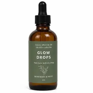 Glow Drops Rosemary Mint Hair Oil - 4oz | The Riley Collection