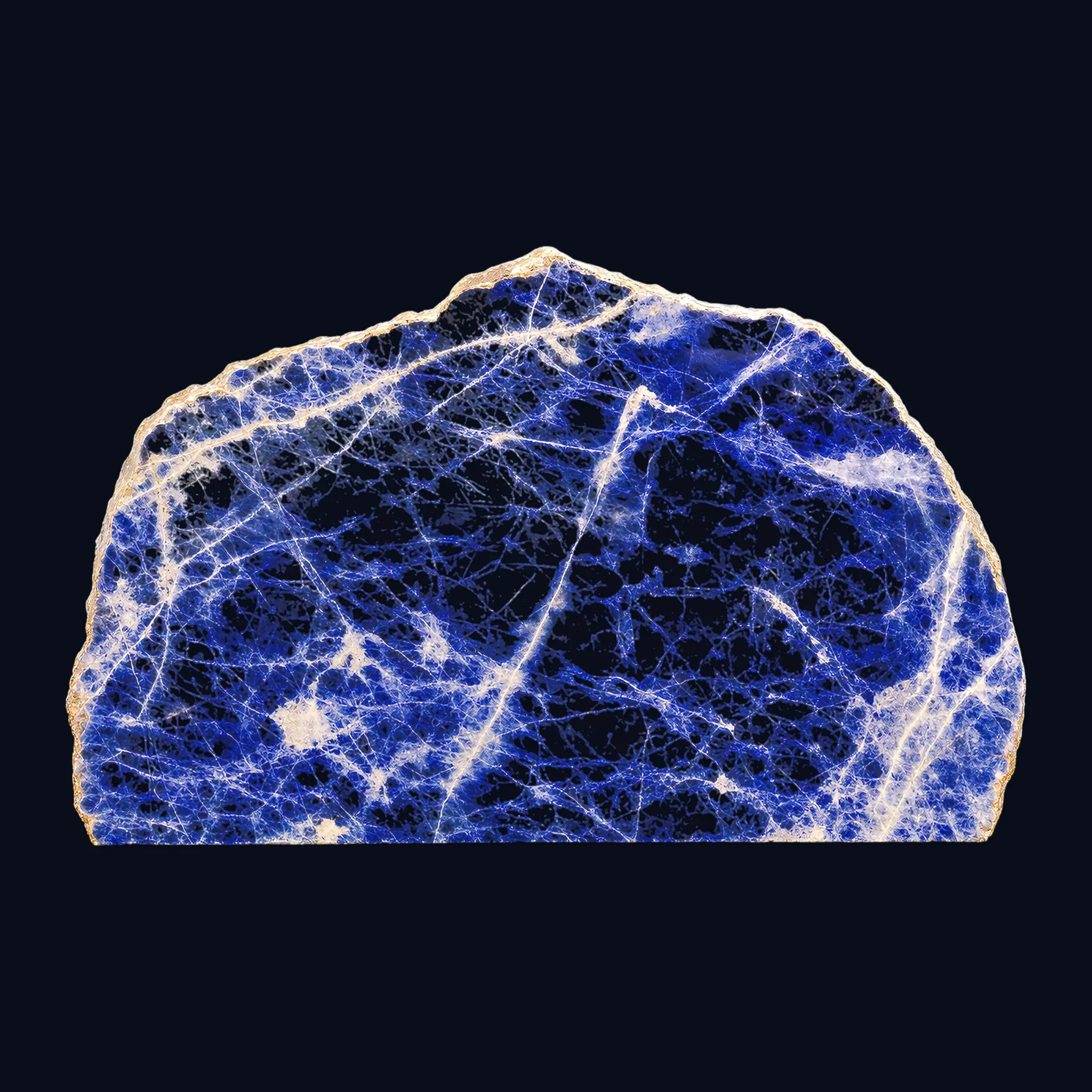 9.6 lb High-Grade Sodalite Statement Slab – Face-Polished with Natural Live Edge Back