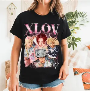 Retro XLOV Kpop Graphics T-shirt, Xlov UXLXVE Album Shirt, Xlov Rizz Shirt, XLOV Kpop Members Tee Sweater