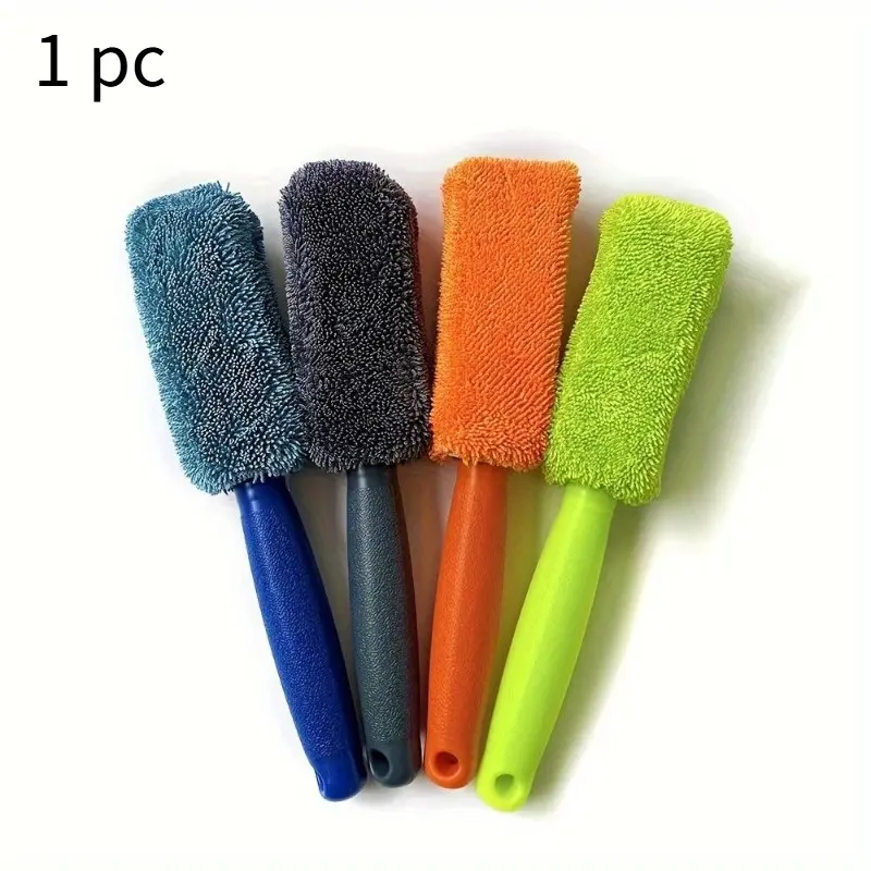 Ultra-Soft Microfiber Wheel Brushes - Scratch-Free Tire Cleaning, Metal-Free Design For Car Rims