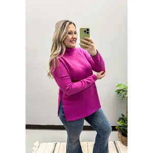 Travel Diaries Cowl Neck Top, Magenta