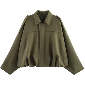 Faux Suede Bomber Jacket for Women Lapel Pilot Coat 2025 TikTokShopHolidayHaul Christmas Casual Oversized Long Sleeves Motorcycle Jackets 2025 Trendy Streetwear Outerwear