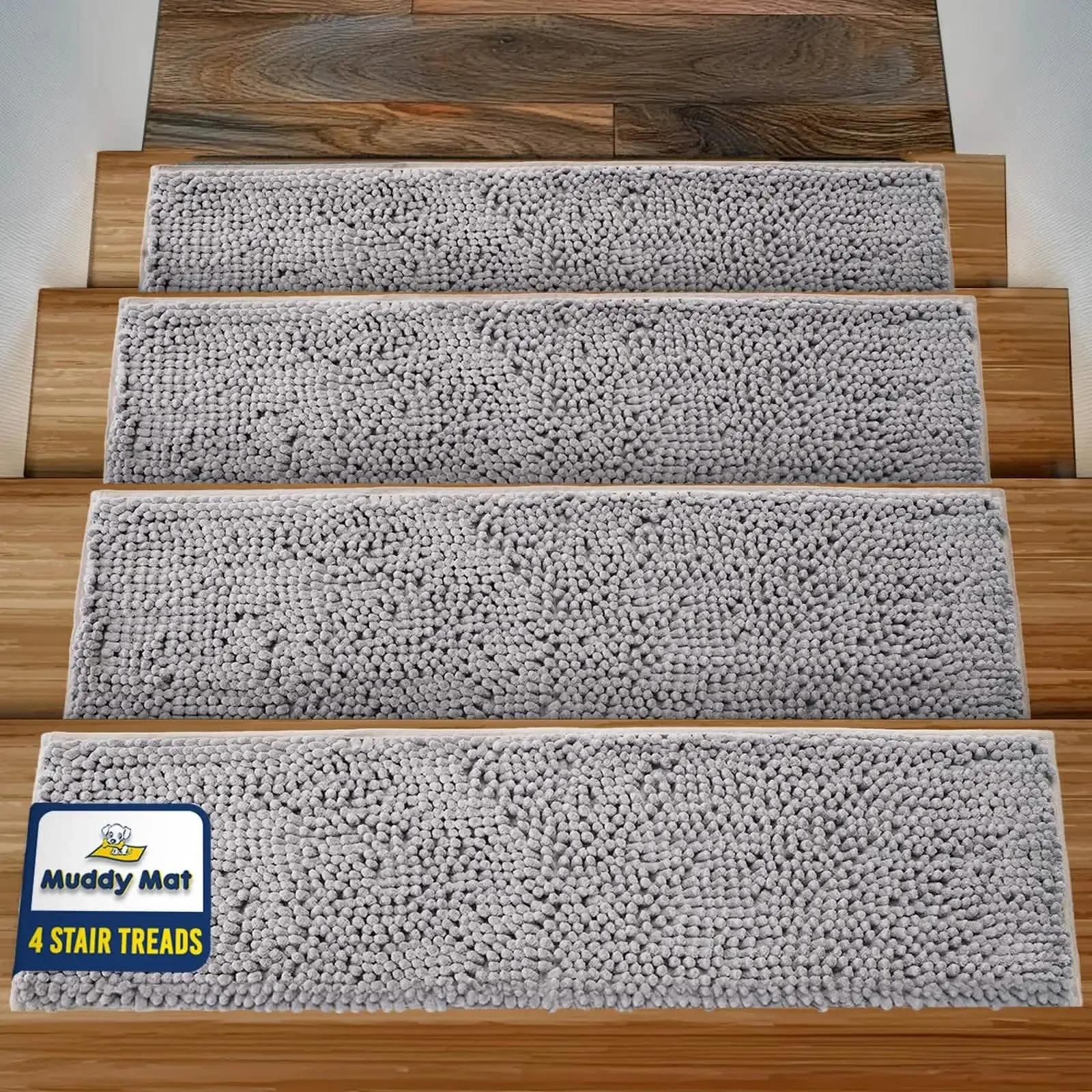 Muddy Mat Chenille Stair Treads - Grey Muddy Mat Chenille Stair Treads - Grey
