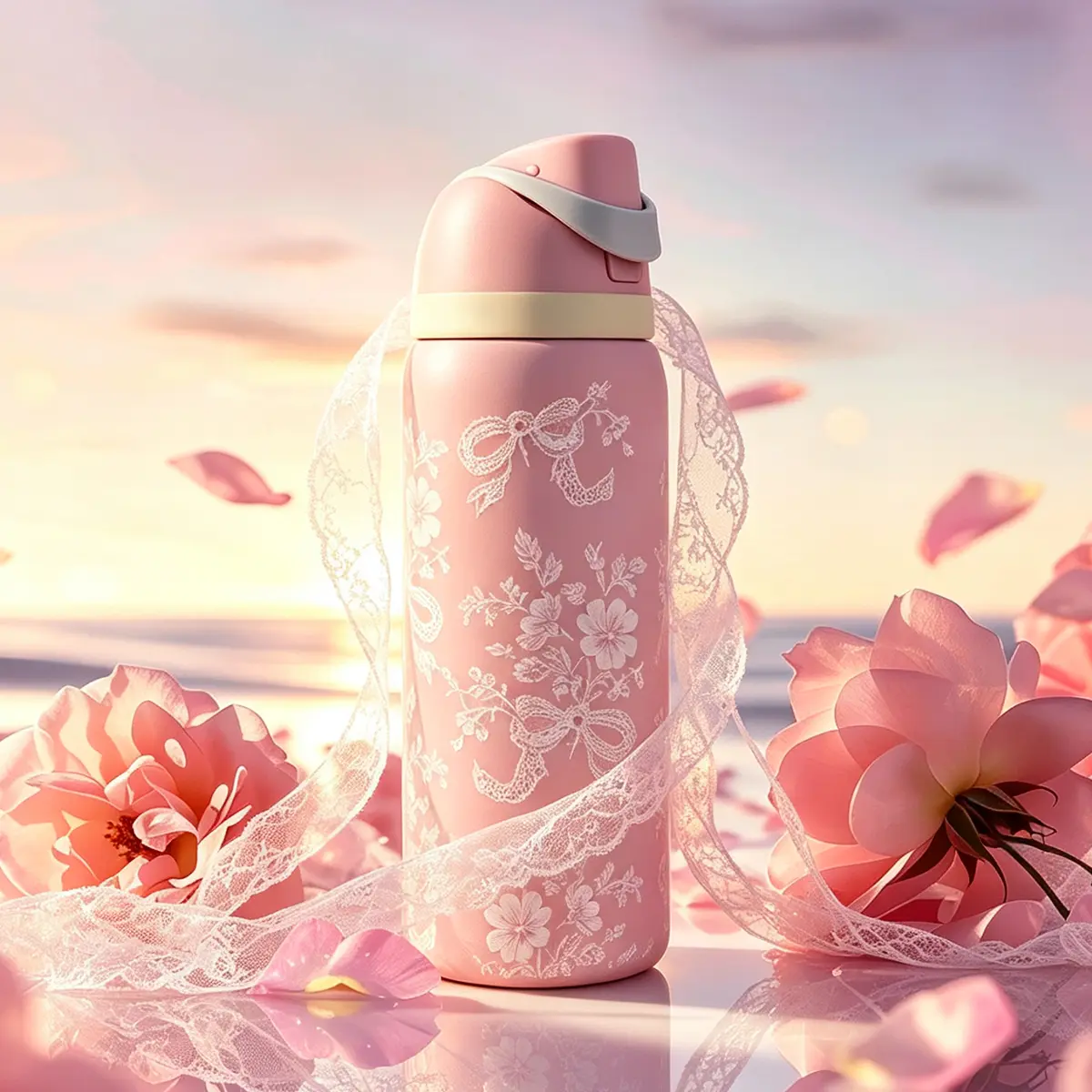 Ow(Lace pin)k-304L Stainless Steel Insulated Sports Water Bottle with Straw–Double-Walled Vacuum Flask for Camping/Cycling,32oz/945 ml,100% Leak-Proof–4th of july decor-Soccer Gear-Summerwins-camping accessories