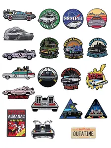 20pcs/set 80s Sci-Fi Comedy Film Peripheral Enamel Pins Time Machine Travel Through Time Vintage Retro Sport Car Alloy Brooches Lapel Backpack Badge Fashion Accessory Fashion Jewelry Accessories Gifts for Fans Friends Kids