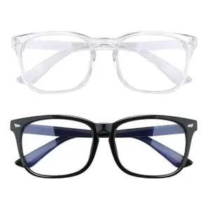 Square Eyeglasses for Men Women, Trendy Blue Light Blocking Glasses with a Lightweight Frame for Computer Gaming, Anti-Reflective Lenses, Trendy Square Frame