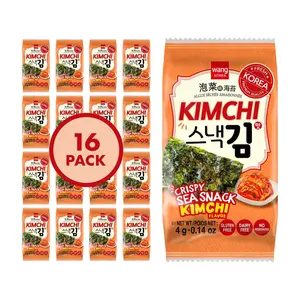 Korean Seaweed Snacks Kimchi Flavor Crispy Roasted Seaweed Sheets, Healthy Sea Weed Snack, Keto, Vegan, GlutenFree 16