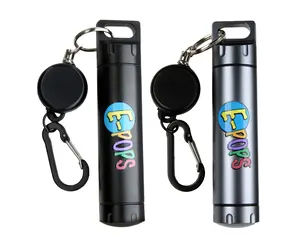 E-POPS Refillable Dispenser - Lightweight Aluminum Canister with Retractable Clip & Extra O-Rings - Waterproof & Durable - Midnight Black/Glacier Ice Finish