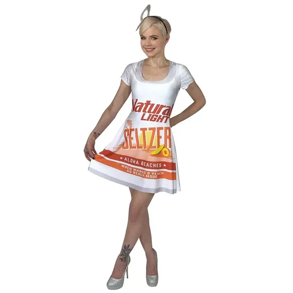 Natural Light Seltzer Aloha Beaches Skater Dress Costume