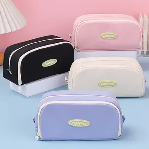 Simple Large-capacity Pencil Case with High Appearance Value Double-layered Stationery Box for Girls and Boys Korean Pencil Case for Primary School Students Stationery Bag