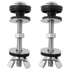 2PCS Universal Toilet Tank Replacement Kit Heavy Duty Toilet Tank Parts Waterproof and Rust-Proof 304 Stainless Steel Toilet Bolts (1 x 1 x 2.6 inches)