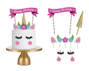 Handcrafted Unicorn Cake Topper - Adorable Cupcake Decoration for Birthday Party Insert Ornaments