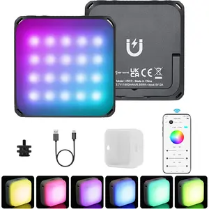 VS5 R Mini LED Video Light with Soft Diffuser, Full Color RGB Continuous Light for Photography Vlog Live Streaming,2500K-8500K, CRI 95+ TLCI 96+ APP Control Portable Photography Lighting,Black