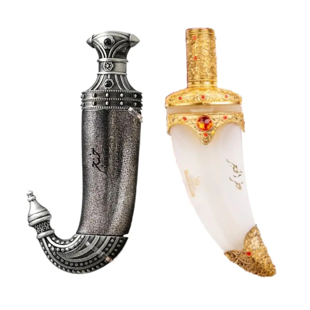 Lattafa Khanjar Niche Emirati Scent (85ml) - Al Khanjar Banafa Oud Scent (40ml) - 2-Piece Fragrance Bundle Set with 2 Variants for Men, Arabic Perfume, Bold Elegant Fragrance