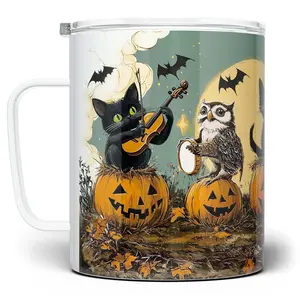 LOFTIPOP Halloween Musical Animals Mug, Vintage Inspired Spooky Fall Autumn Cup, Designed and Printed in the USA by Loftipop