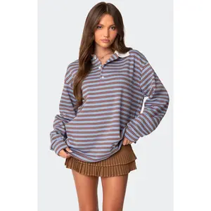 Edikted Women's Stripey Oversized Collared Shirt