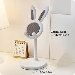 Easter Bunny Phone Stand, Cute Floral Design with Rabbit Ears and Bow, Adjustable Height 0°-90°, Durable Abs Material