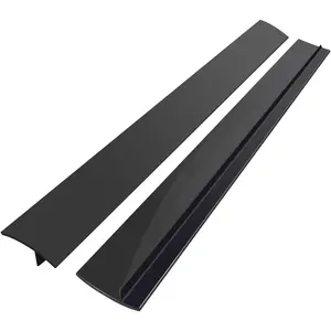 Silicone Stove Counter Gap Cover 2 Pack 25in Black Non-Adhesive Heat Resistant Kitchen Stove Gap Filler Easy Clean Silicone Gap Guard Seals Spills Between Counter & Stove