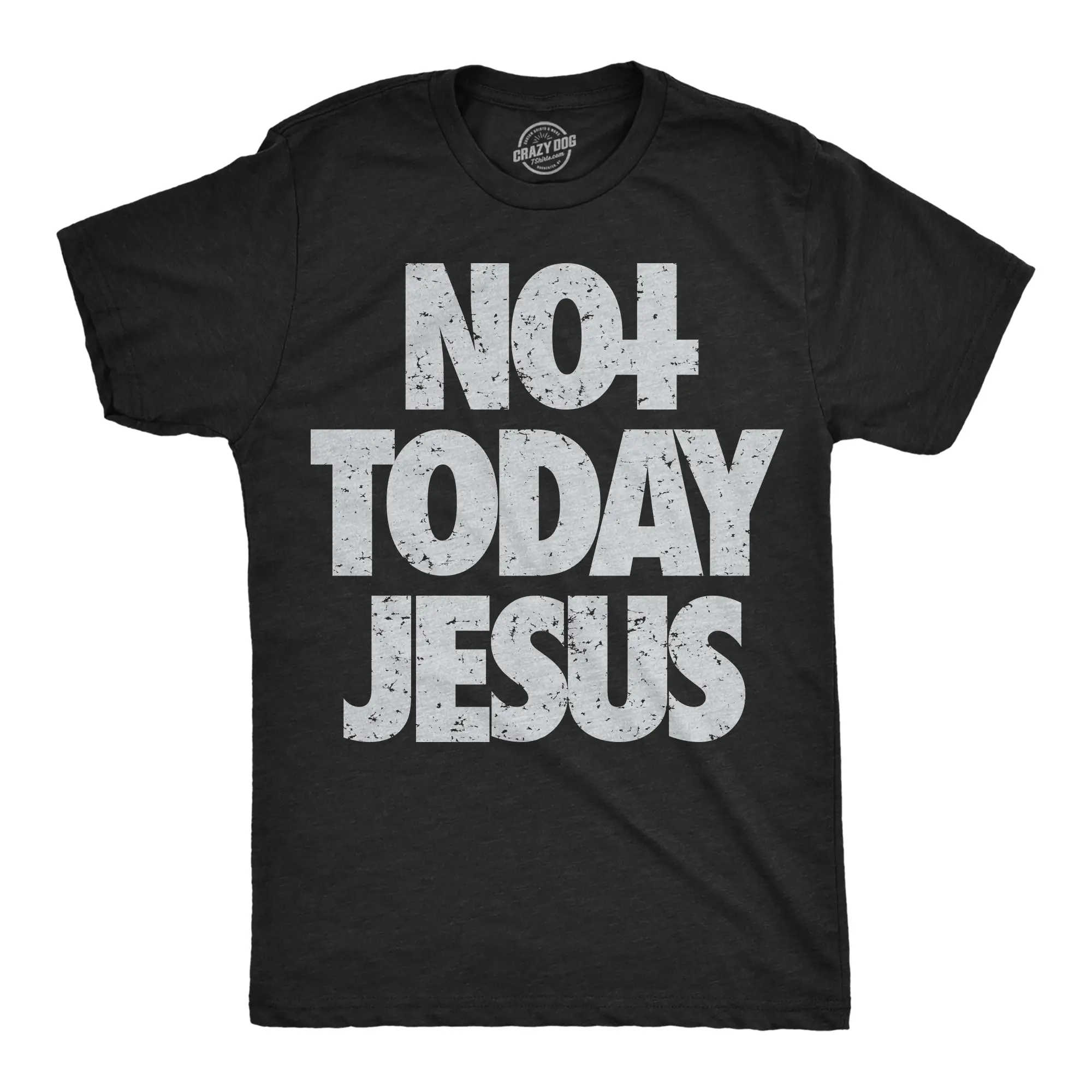 Mens Funny T Shirts Not Today Jesus Sarcastic Halloween Graphic Novelty Tee For Men Mens Funny T Shirts Cool Vintage Fashion T-Shirt Gift Classic Menswear Halloween Apparel for Men Novelty Tees for Guys Black -