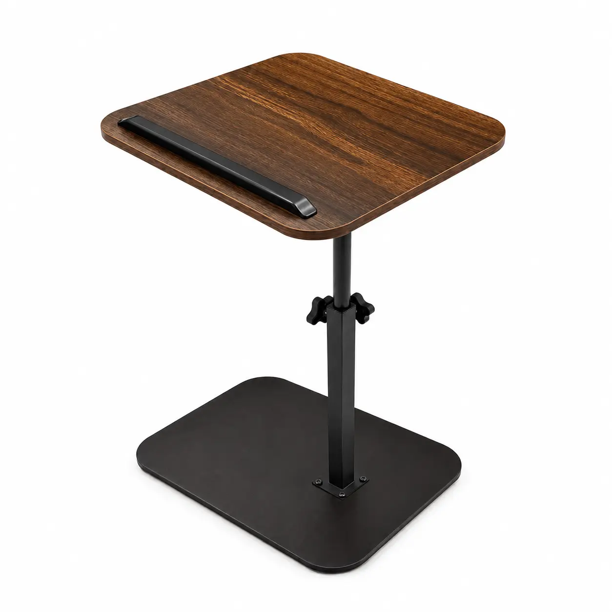 Adjustable Overbed Table with Wheels, Rolling Bedside Laptop Desk for Bed, Couch and Wheelchair, Portable Medical Cart and Standing Desk with Secure Height Adjustment, Woodgrain Top, Smooth Rolling Design for Home, Hospital and Everyday Comfort