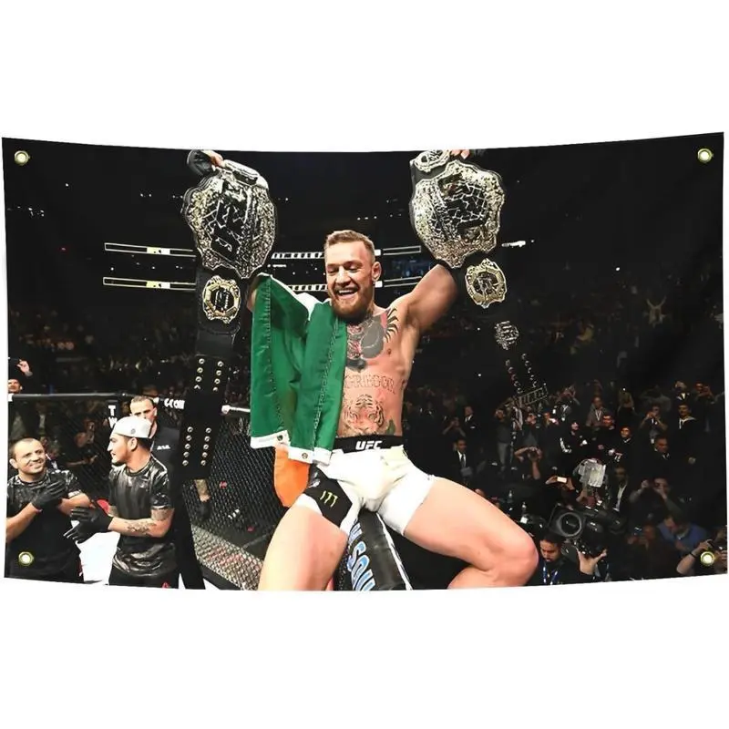 Conor McGregor Boxing Image 3x5FT Rectangular Print Fabric Wall Banner, Durable Man Cave Decor for College Dorm Rooms