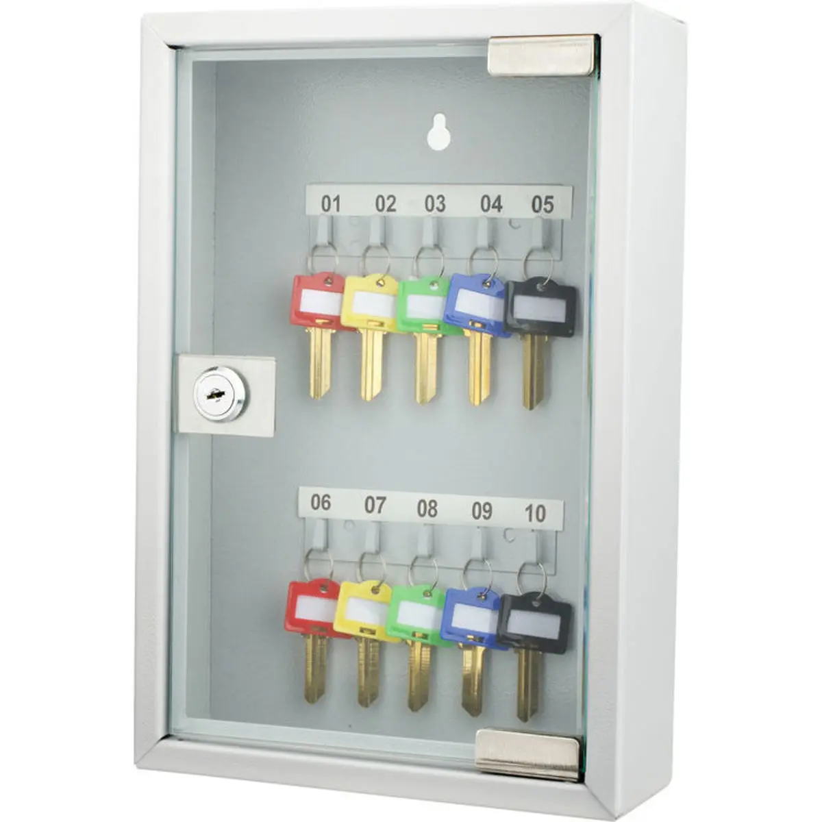 Barska 10 Position Key Cabinet with Glass Door, Gray