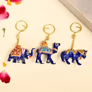 Elegant Ceramic Keychain Amulet | Handcrafted Elephant, Camel, Horse, Ox | Symbol of Blessings | Perfect Housewarming Gift