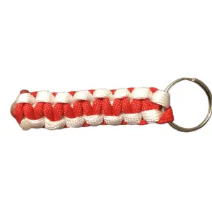 Solomon 3 1/2” Red/White 2 Cord Keychain with D Ring