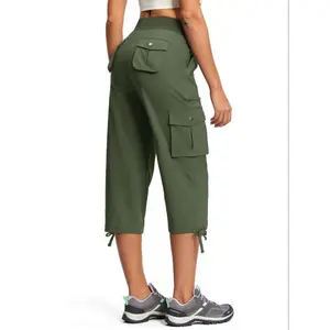 CargoCapriPantsforWomenLightweightQuickDryUPF50+SummerCapriswith8PocketsforHikingTravelCasualTrouserBottom