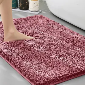 Bathroom Non-Slip Bath Mat Plush Microfiber Rug, Soft Skin-Friendly Quick-Dry Carpet for Shower & Laundry, Washable Absorbent Floor Mat