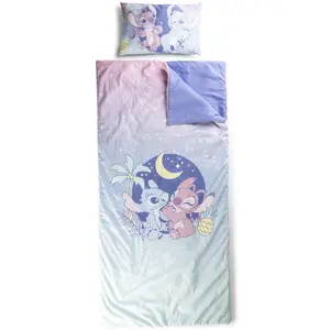 Jay Franco Kids Disney Lilo and Stitch 2 Piece Set Indoor Sleeping Bag for School and Sleepovers