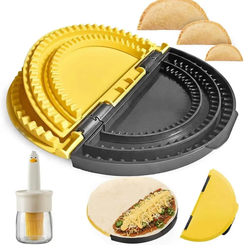 3-in-1 Multi-Size Tortilla Press & Dumpling Maker, TikTok Viral Specialty Kitchen Appliance, Easy-to-Use for Homemade Food, Convenient for Busy Kitchens, Dishwasher Safe