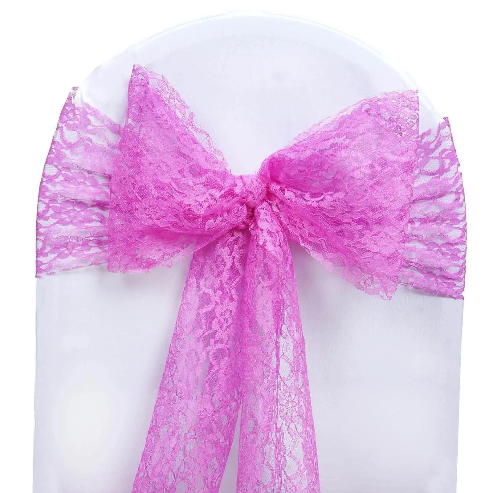 5-Pack Fuchsia Vintage Floral Chair Cover Sashes (6"x108") – Floral Dining Chair Slipcovers for Household Textiles, Decorative Cover Dining Chair Slipcovers
