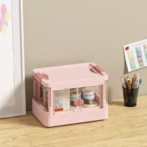SPOORYYO Home Storage & Organisation Plastic Storage Bins for Closet Organizers and Storage, Folding Storage Box, Stackable Storage Bins with Open Front Door, Collapsible Storage Bins SPOORYYO Storage Containers Kitchen Pantry bread box