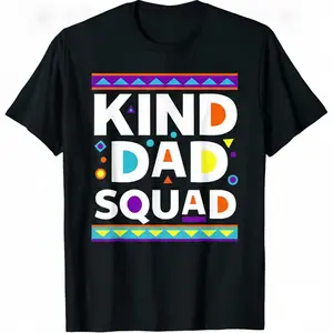 Men's Casual Vintage Tribal Graphic Print Short-Sleeve Menswear T-Shirt - "KIND DAD SQUAD" Design for African American Dads, Ideal Father's Day Gift & Birthday Present, Comfortable Everyday Wear Top for Cool Dads