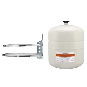 Measureman 2.1 Gallon Potable Water Expansion Tank With Adjustable Wall Mounting Bracket and 2-1/2" Water Pressure Test Gauge 3/4" FemaleHose Thread,0-200 psi