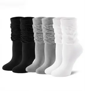 3 Pairs Slouch Socks Women Knee High Socks Multi Ways to Wear Ribbed Scrunch Crew Socks Fashion Slouch Socks For  Daily Sports Cosplay