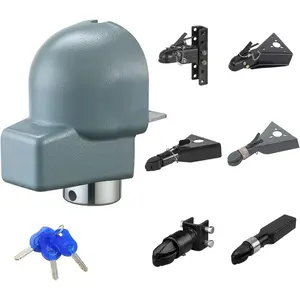 VEVOR Trailer Coupler Lock, Fits 2 - 5/16 - Inch Cast/Bulldog Trailer Couplers, Heavy Duty Trailer Hitch Lock with 3 Keys, Corrision - Resistant, Anti - Theft Coupler Ball Locks for RV, Trailer, Boat, Black