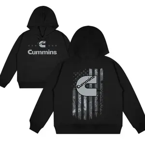 Cummins Hoodie, Patriotic Flag Graphic Sweatshirt, USA Flag Truck Enthusiast Graphic Tee, Unisex Gift, Soft Cotton, Casual Wear, Full Size