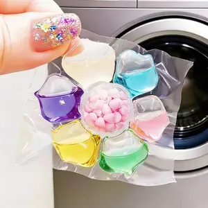 7-In-1 Long-Lasting Scented Laundry Detergent Pods, Concentrated Active Ingredients, Water-Soluble, Softening and Anti-Static, Deep Cleaning, Low Foam