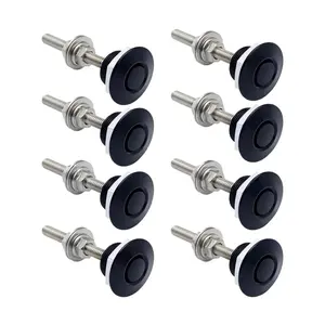1.25 Inch Universal Stainless Steel Vehicle Hood Pins, Universal Bumper Quick Release Clips for Car, Push Button License Plate Lock - 8 PCS (Black)
