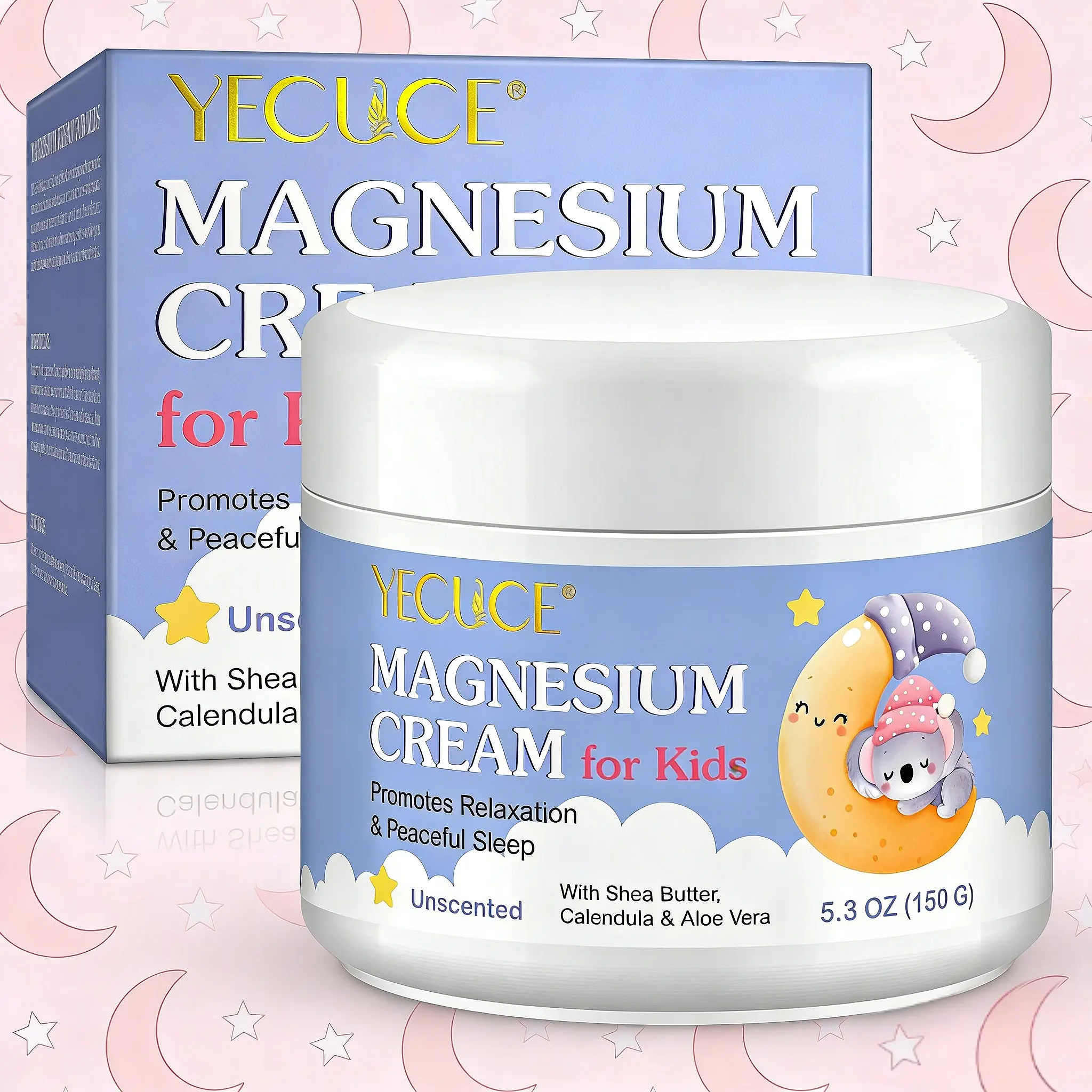 150g Yecuce Children Magnesium Cream, Bone and Muscle Relaxation, Soothes and Nourishes Skin, Suitable for Sensitive Skin, Sweet Sleep Experience