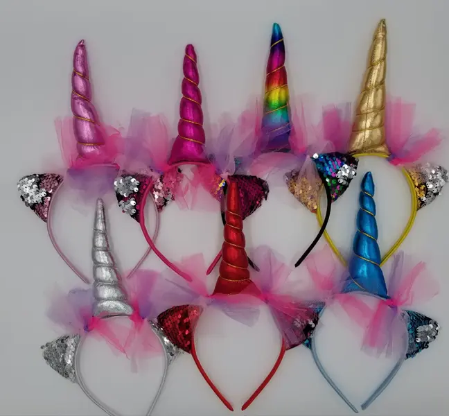Sequenced reversable unicorn headband