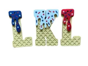 Patriotic Drip NUMBER 0-9 Bag Tags Keychain Acrylic Personalized Alphabet Initials Red White Blue Drip Design for Bags & Keys