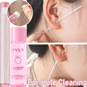 Ear Piercing Cleaning Liquid with Cotton Wicks, 60pcs Peach Scented, Packaging, Suitable for All Skin Types, Perfect Gift