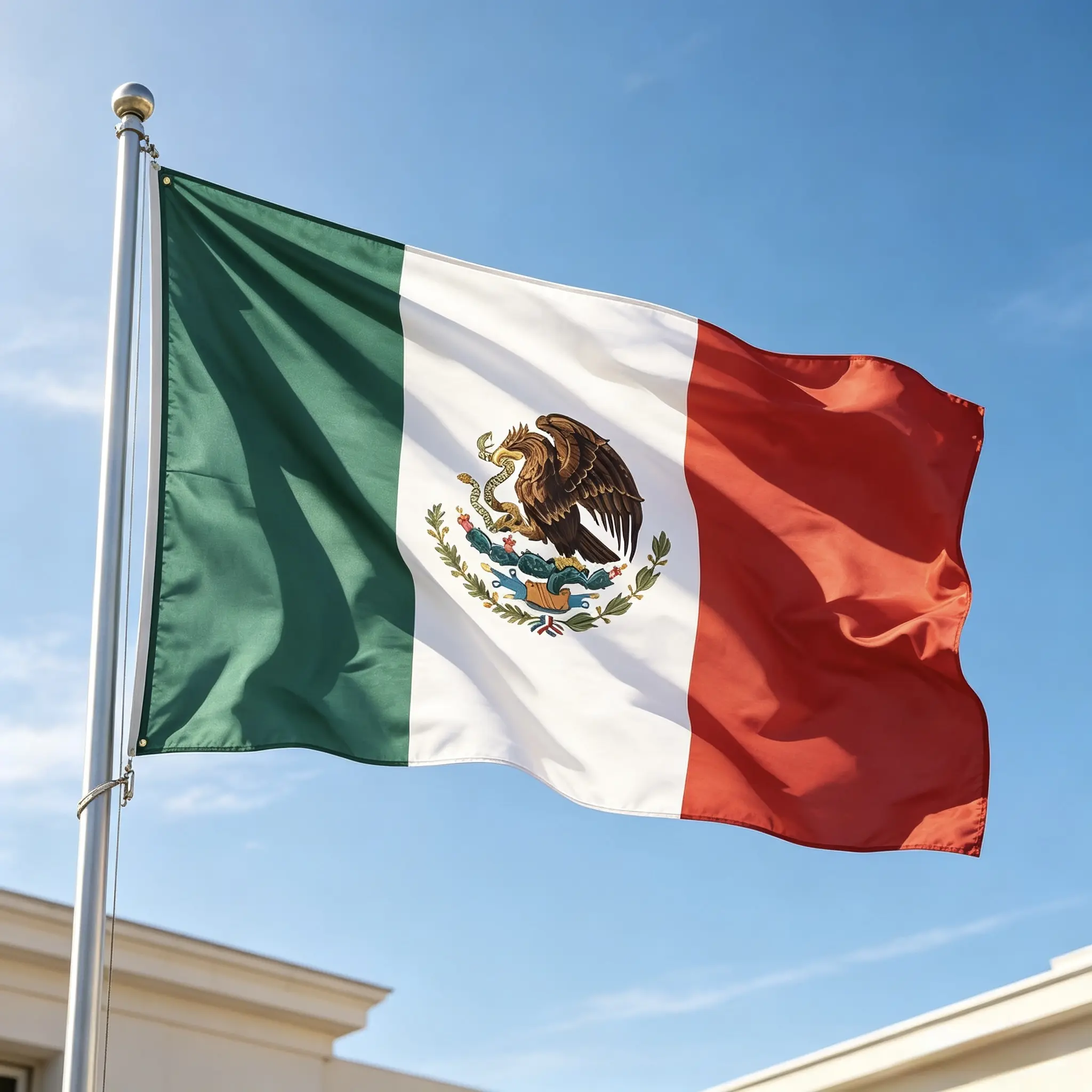 Mexico Fan Banner Flag (1-Pack, 3×5 ft) - Waterproof Polyester Banners with Brass Grommets, Double Stitched Edges, Lightweight, for Mexican Independence Day Event, Outdoor Garden & Interior Decoration, Uv Resistant