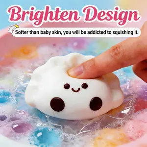1pc Cartoon Dumpling, Mochi Squishy Toy, soft slow-rebound sensory toy, relaxing slow-bouncing stress relief desktop gadget, durable and unique design, ideal for office desks, study tables, bedrooms